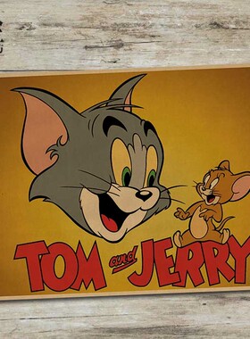 猫和老鼠海报Tom jerry卡通动漫复古文艺牛皮纸画装饰画壁画画芯