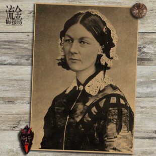 提灯天使 南丁格尔海报 复古文艺牛皮纸画 挂画 壁画 画芯