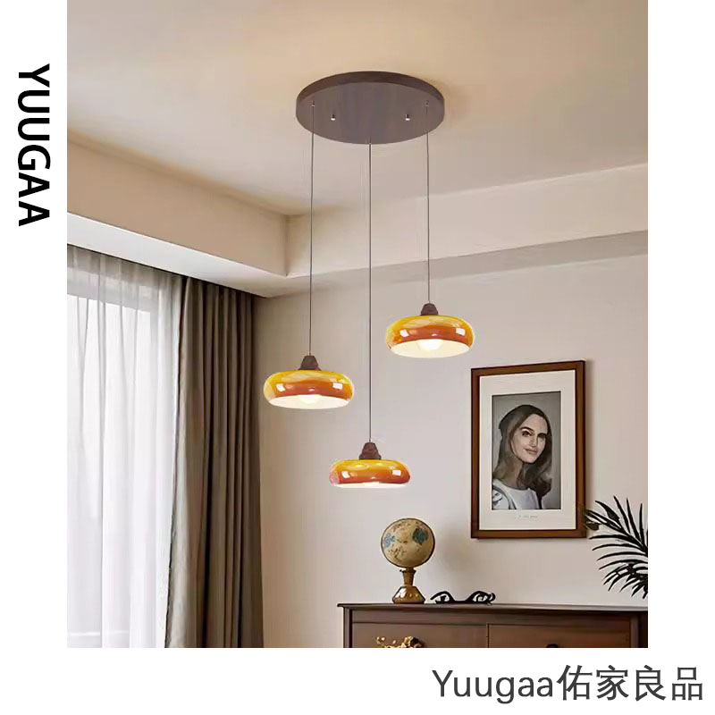 佑家法式中古风餐厅吊灯现代奶油