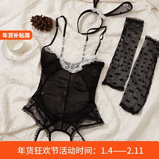 性感女郎庄园诱感兔子连体衣文胸套装奶罩