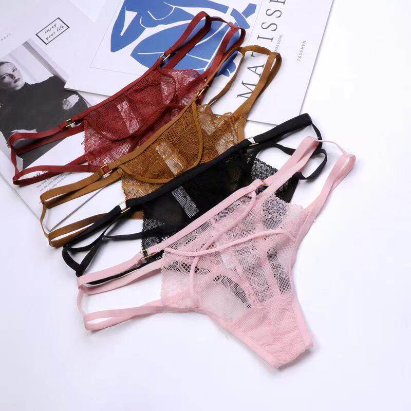 黑色少女性感薄三角低腰女士内裤女性惑夏季蕾丝诱惑