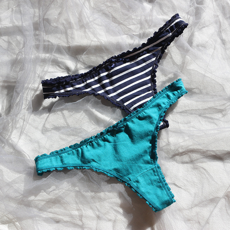 T1488 外贸出口美国舒适棉质弹力低腰丁字裤女内裤性感打底t裤