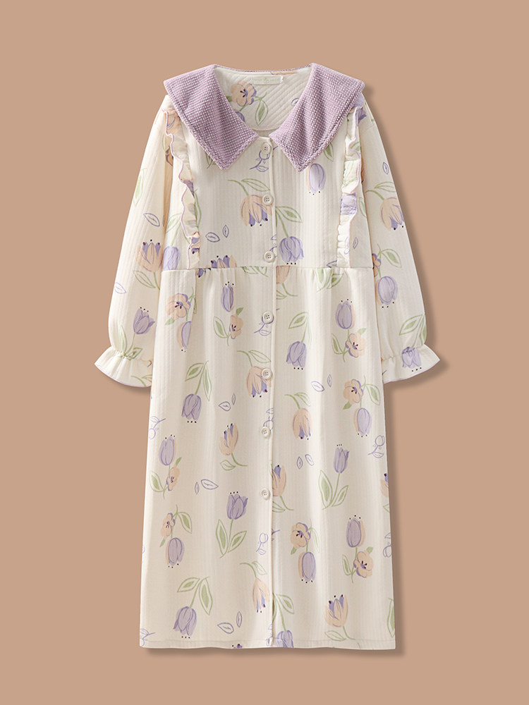 가을 겨울 에어 코튼 수유 잠옷 수유 스커트 분만실 산부인과 검진 스커트 대형 잠옷 감금 스커트 야외 착용 가능