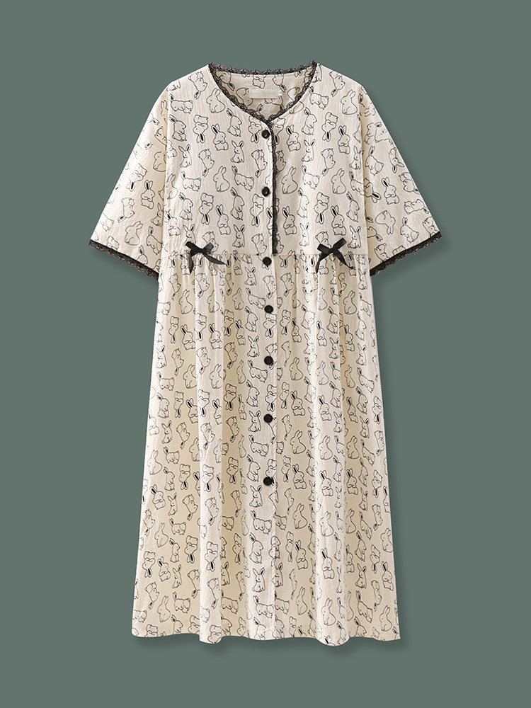 가슴 패드가 달린 반소매 병원 감금복 산부인과 스커트 산부인과 병원을 위한 특별한 여름용 얇은 수유용 잠옷