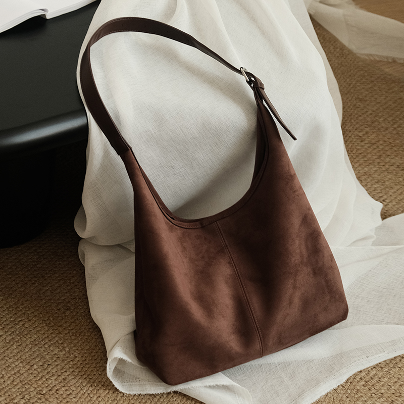 氧气种子2025冬季新款日系休闲通勤麂皮绒托特包文艺气质百搭女包