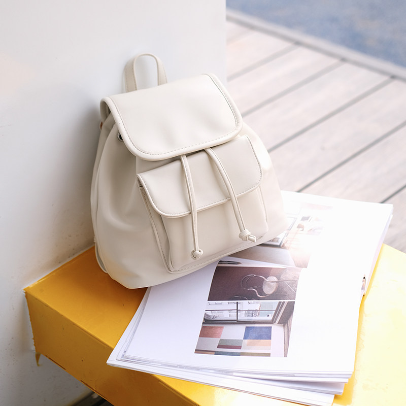 氧气种子2026新款韩国高级百搭口袋抽绳纯色双肩包小众简约女背包,箱包皮具/热销女包/男包,双肩背包,淘宝优惠券,粉丝福利购,淘宝优惠卷