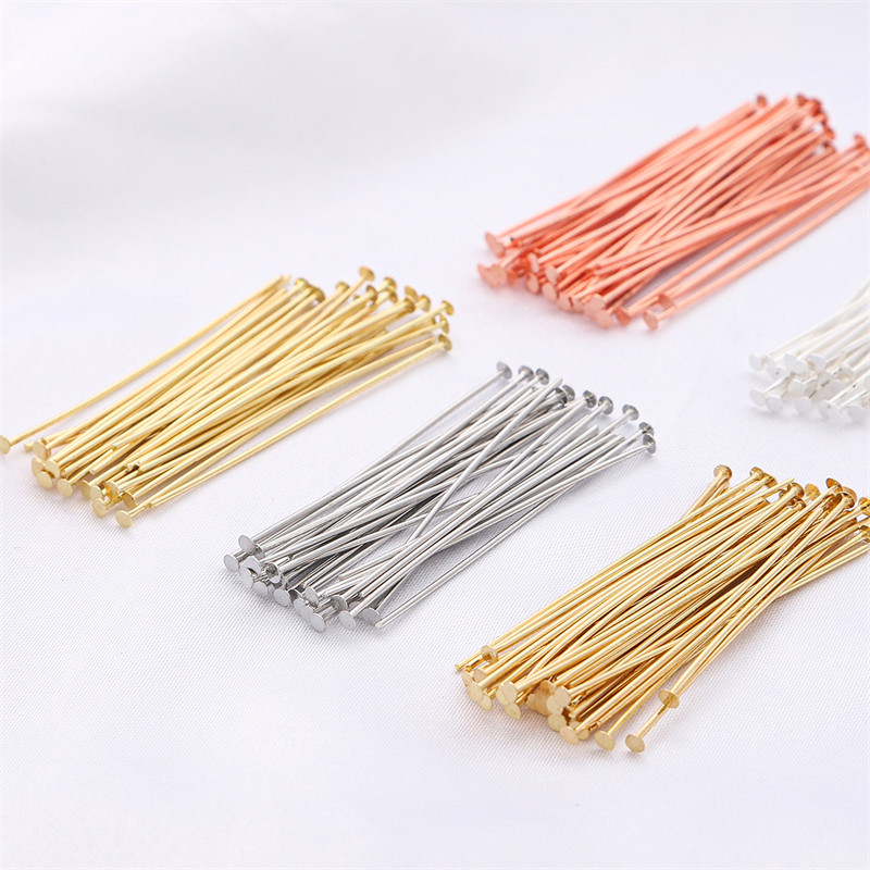 색상 보존 구리 14K18K 금도금 백금은 T 바늘 플랫 헤드 바늘 확장 T 자형 바늘 DIY 수제 재료 액세서리