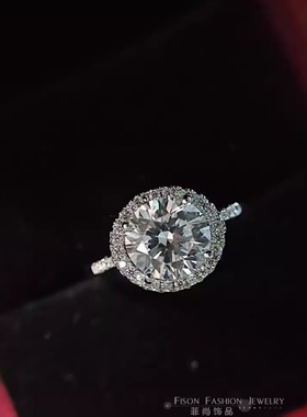 奢华群镶大圆钻镀金钻戒三克拉求婚戒指镶嵌鸽子蛋锆石女婚礼指环