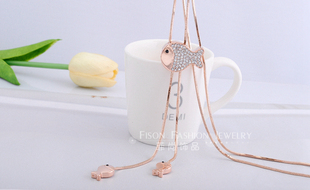 余生有你小鱼儿项链女简约轻奢小众设计感新款毛衣项链配件配饰品