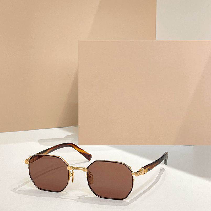 金属多边形小脸太阳眼镜男女通用166F时尚遮阳墨镜防紫外线茶黑银