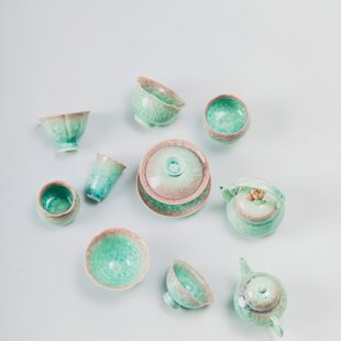 窑变结晶釉陶瓷功夫茶具家用盖碗茶杯茶壶泡茶器送女士泡茶伴手礼