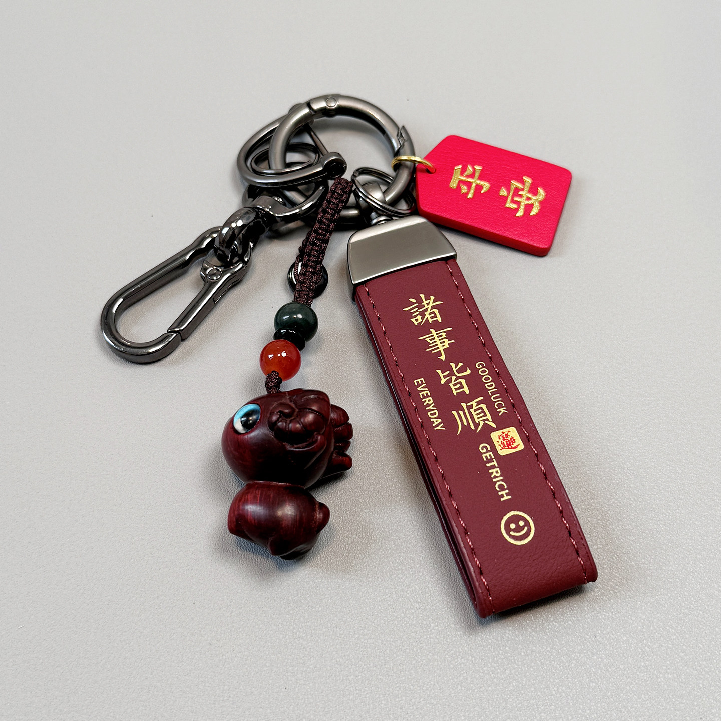 紫檀木羊生肖羊年本命年车钥匙扣吉祥男女情侣礼物个性精致包挂件