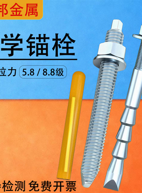 化学螺栓高强度8.8级化学锚栓膨胀倒锥形定型锚栓m12m16m18m20m24
