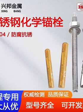304不锈钢化学锚栓化学膨胀螺栓特殊倒锥型M10M12M14M16M20M24M30