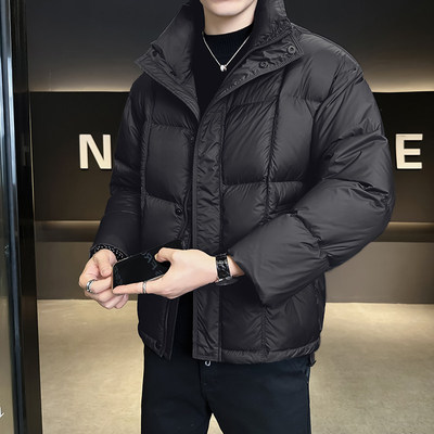 泡芙云朵羽绒服男款2025冬季爆款立领工装羽绒服面包服潮流男外套