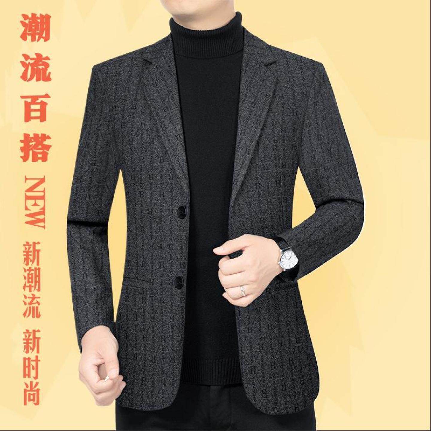 西服男士休闲西装外套装商务爸爸男中年新款秋季春高档2025