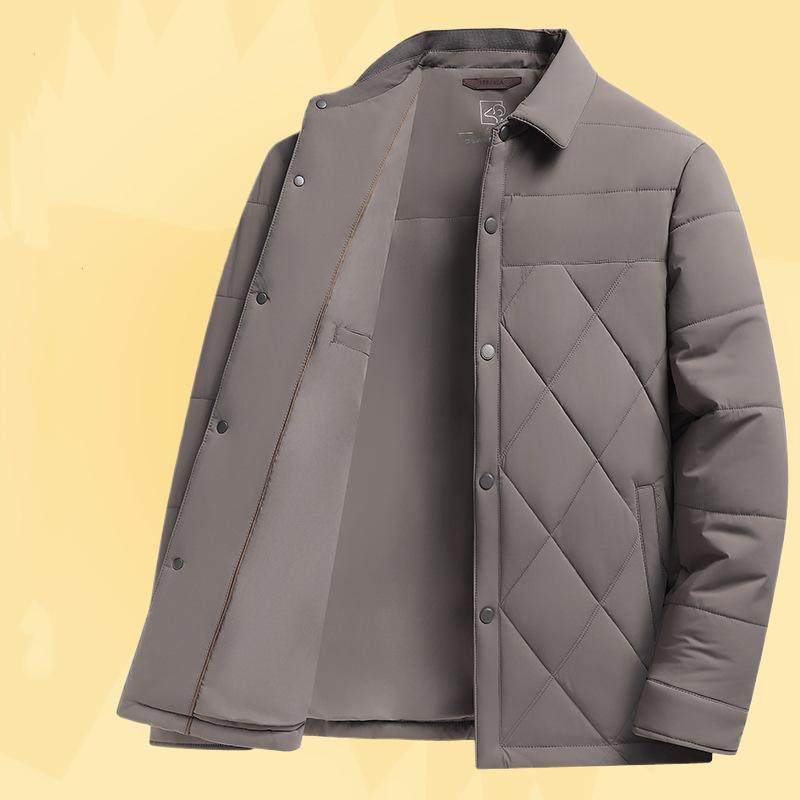 翻领休闲轻薄短款高级商务棉服保暖男春秋棉衣感夹克2025外套