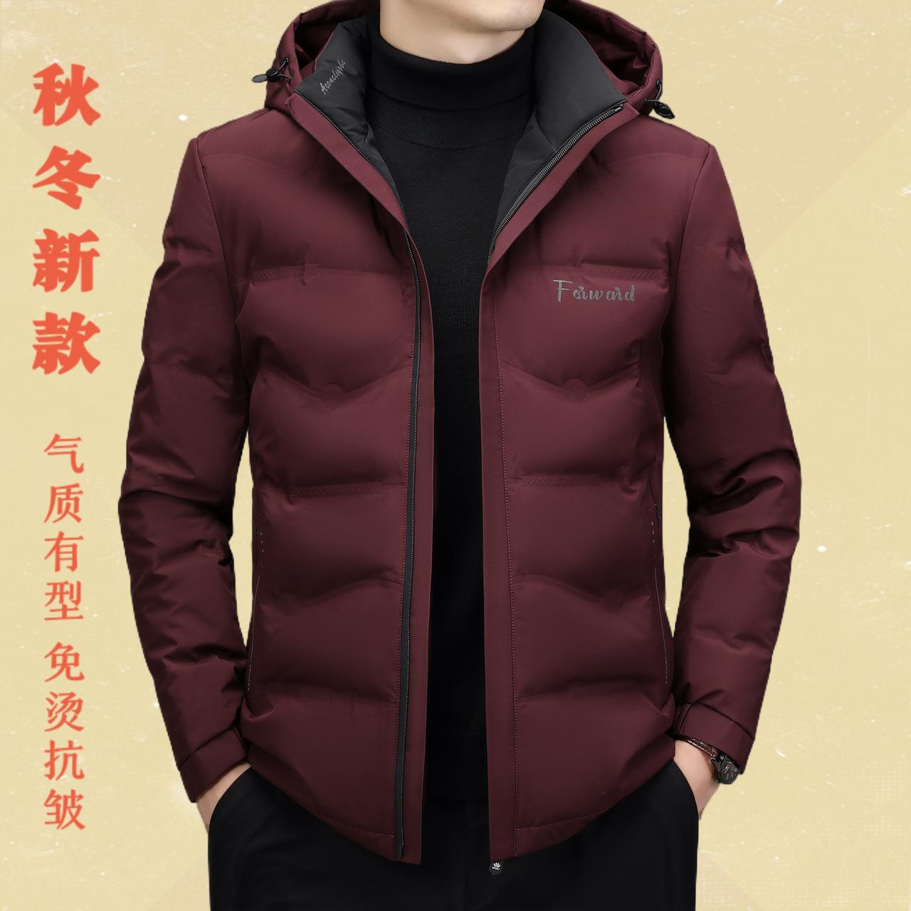 2025冬季白鸭绒羽绒服男新款中青年高档防寒服爸爸装加厚保暖外套