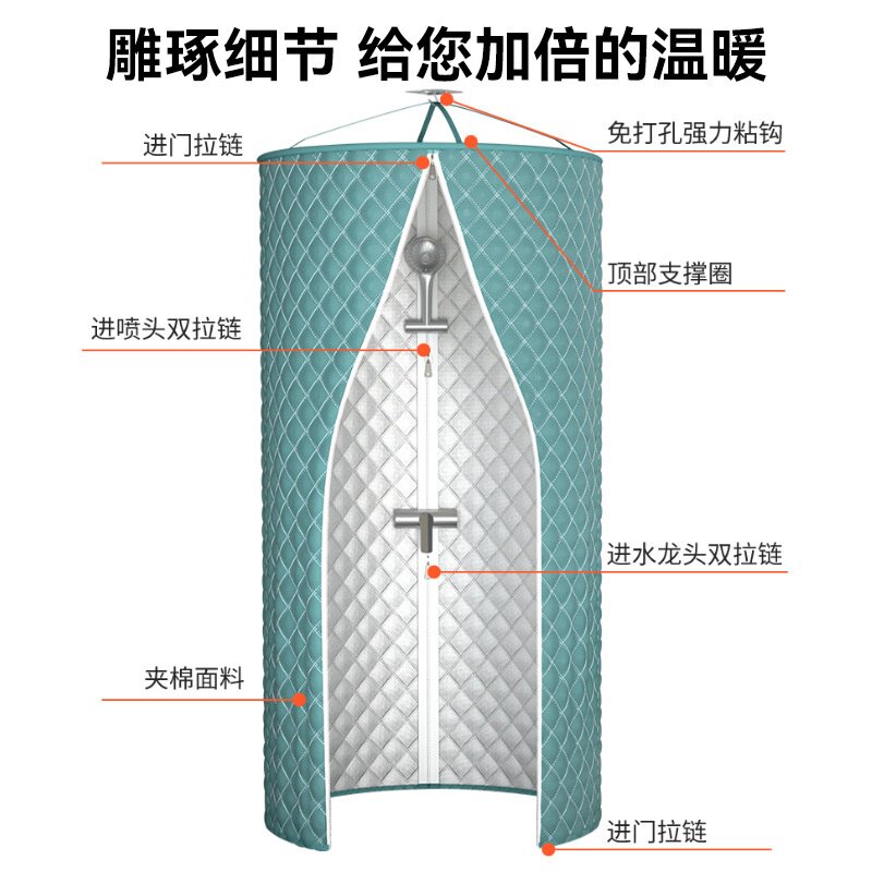 加厚加棉浴罩洗澡浴帐冬天家用防水浴帘隔热保暖圆形宝宝大人