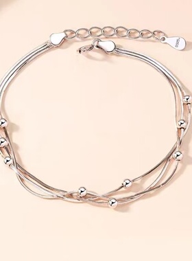 手链女纯银简约韩版个性ins小众设计森系学生手饰生日礼物送女友