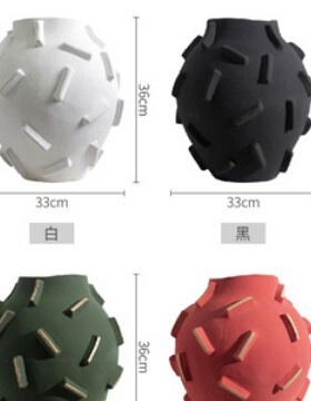 浮雕欧式陶瓷花瓶摆件样板房家居客厅电视柜装饰酒店民宿干花花器