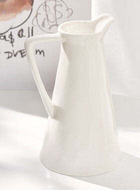 蜀门ins北欧冰裂粉色陶瓷干花瓶落地家居装饰品摆件客厅插花花瓶