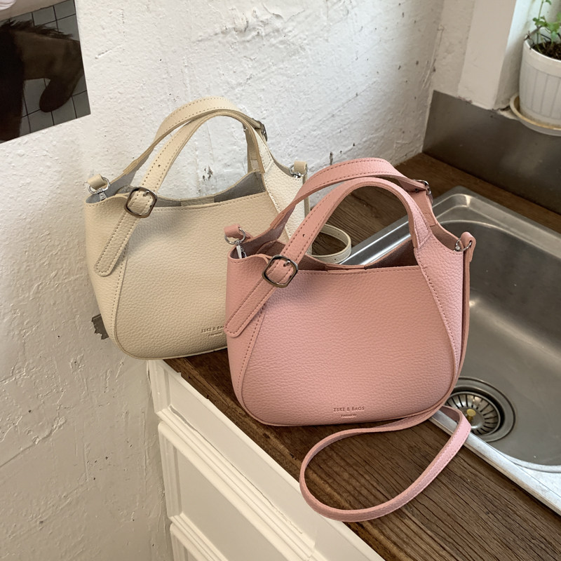 韩国荔枝纹菜篮子手提包包女式2025新款上班杂物小拎包通勤斜挎包,箱包皮具/热销女包/男包,水桶包,淘宝优惠券,粉丝福利购,淘宝优惠卷