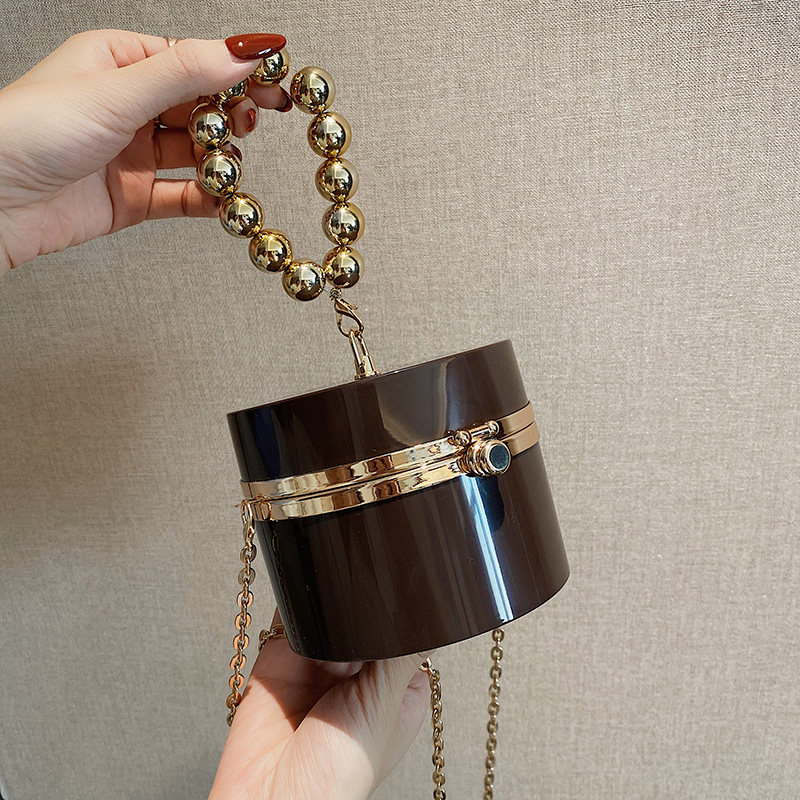 21夏新款珍珠手提仙女小包包mini烟盒包单肩小众设计圆桶形女包 素韵格包袋每日上新 淘优券