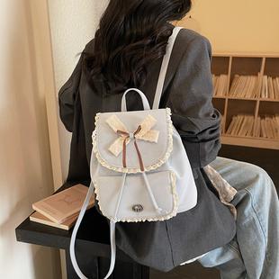 甜美少女蝴蝶结双肩包女2026春夏新款潮时尚质感学生书包日常背包