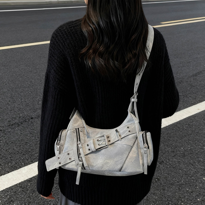 美式复古小众设计机车包