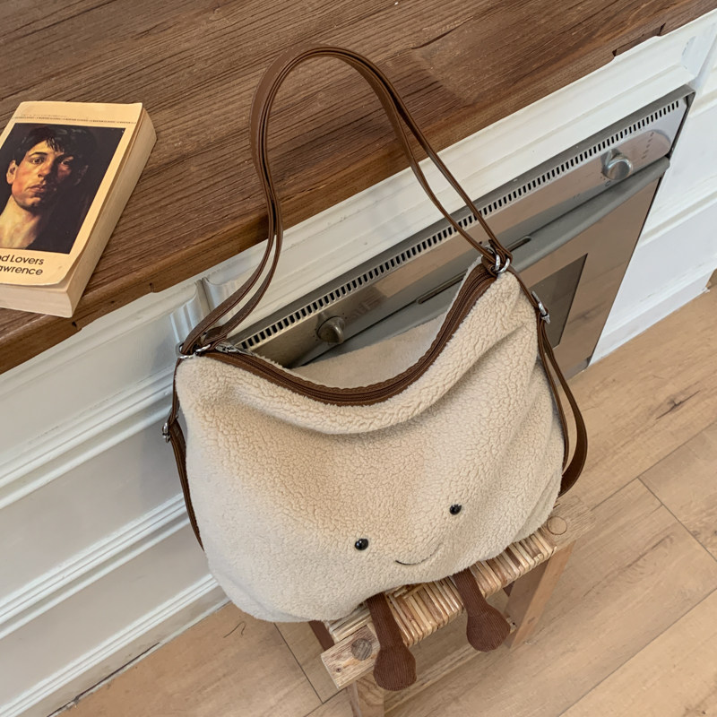 高级感双肩包可爱毛绒包包女2025新款时尚托特包大容量多功能背包,箱包皮具/热销女包/男包,托特包,淘宝优惠券,粉丝福利购,淘宝优惠卷
