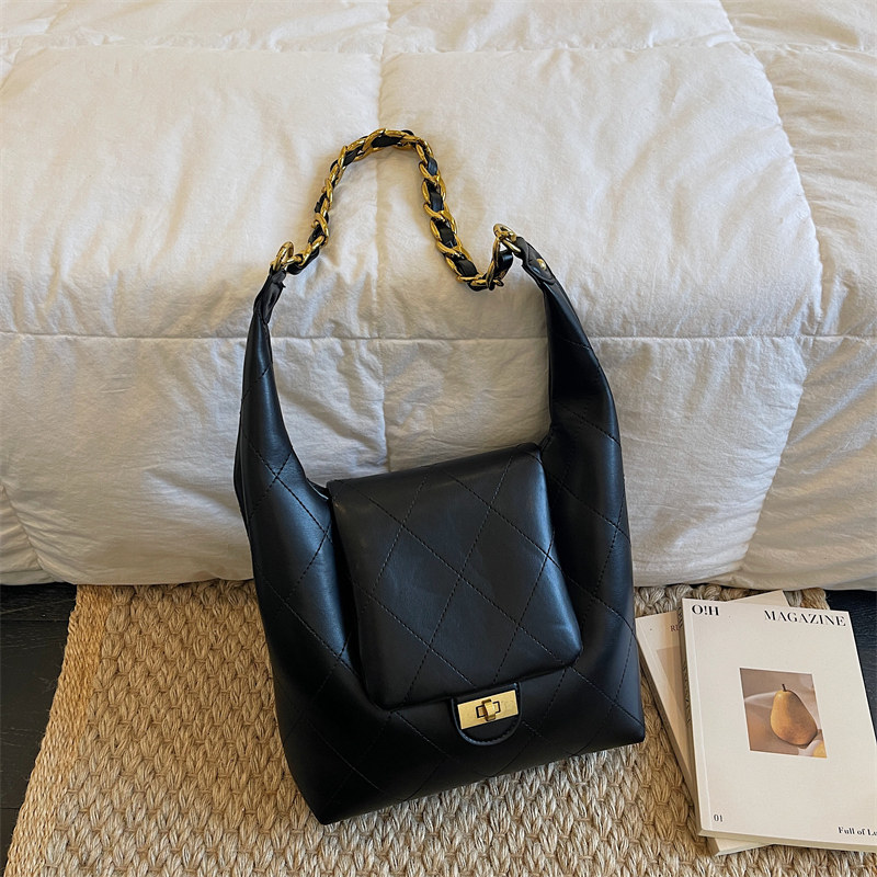 高级感菱格链条包包女秋冬2026新款大容量时尚早八上班通勤托特包,箱包皮具/热销女包/男包,托特包,淘宝优惠券,粉丝福利购,淘宝优惠卷