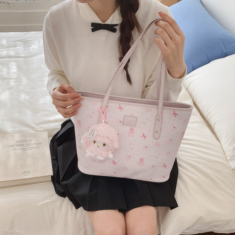 休闲大容量印花包包女2026新款外出手提单肩通勤包学生上课托特包,箱包皮具/热销女包/男包,托特包,淘宝优惠券,粉丝福利购,淘宝优惠卷