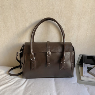 英伦邮差风公文包包女款休闲复古通勤手提单肩包大容量腋下托特包