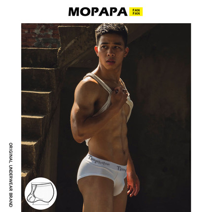 MOPAPA内裤体育生系列时尚男士三角裤纯棉性感舒适运动男显凸内裤