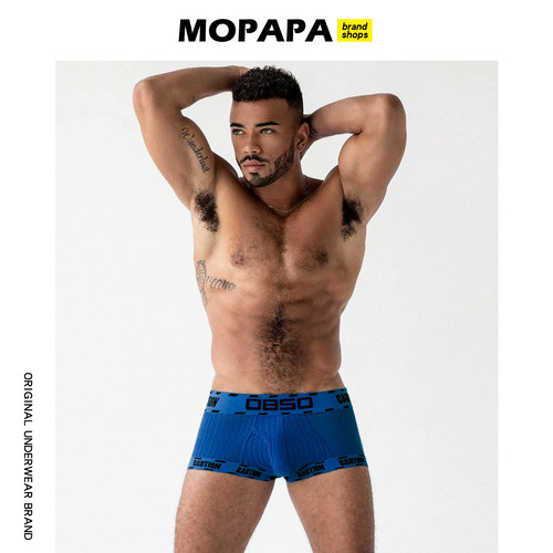 MOPAPA运动螺纹棉时尚男平角内裤