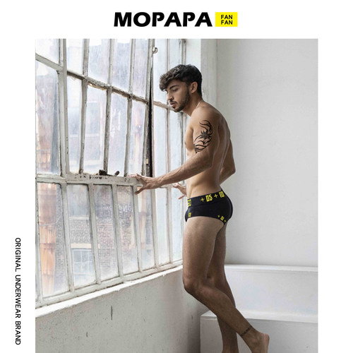 MOPAPA STUDIO BOXERS 80年代系列原创罗纹纯棉时尚男士平角内裤