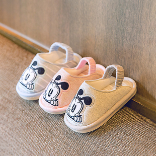 巴布豆宝宝布拖鞋 3岁2防滑室内男童家居婴幼儿春秋冬儿童软底棉