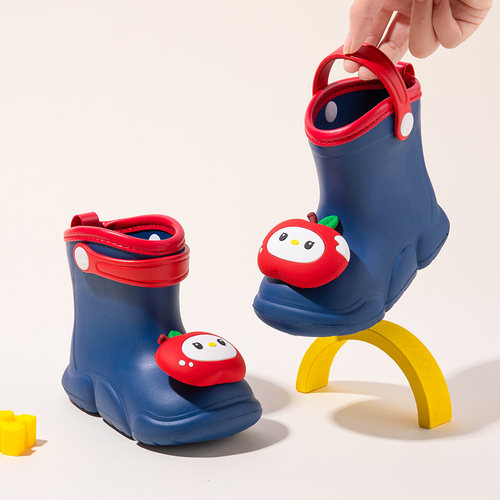 儿童雨靴女小童防滑女童男童轻便防水雨衣套装婴幼儿宝宝雨鞋