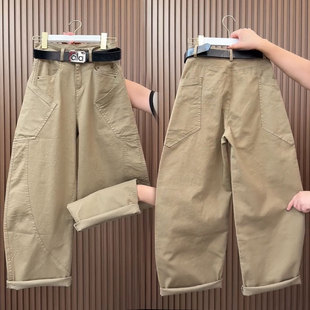 弯刀裤 直筒长裤 女高腰宽松显瘦休闲裤 洋气哈伦裤 时尚 欧货秋冬新款