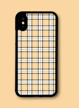 iPhonex适用于苹果11pro手机壳ins风黄色格子网红xsmaxs英伦风酷【2198】