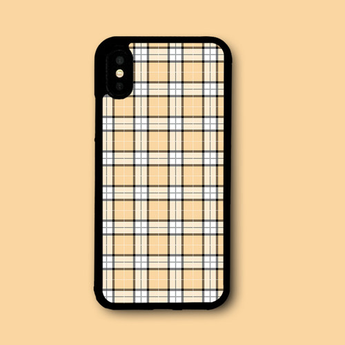 iPhonex适用于苹果11pro手机壳ins风黄色格子网红xsmaxs英伦风酷【2198】