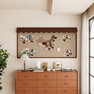 立体屋檐中国毛毡地图旅行照片墙旅游足迹打卡标记墙墙面装饰画