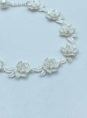 银笙歌女性足银复古风手链