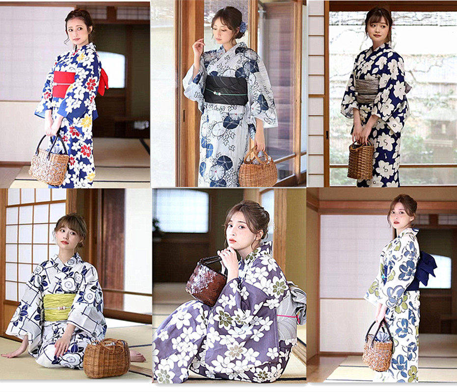 日本传统和服浴衣女 正装纯棉款式日系拍摄旅游COS服饰YUKATA