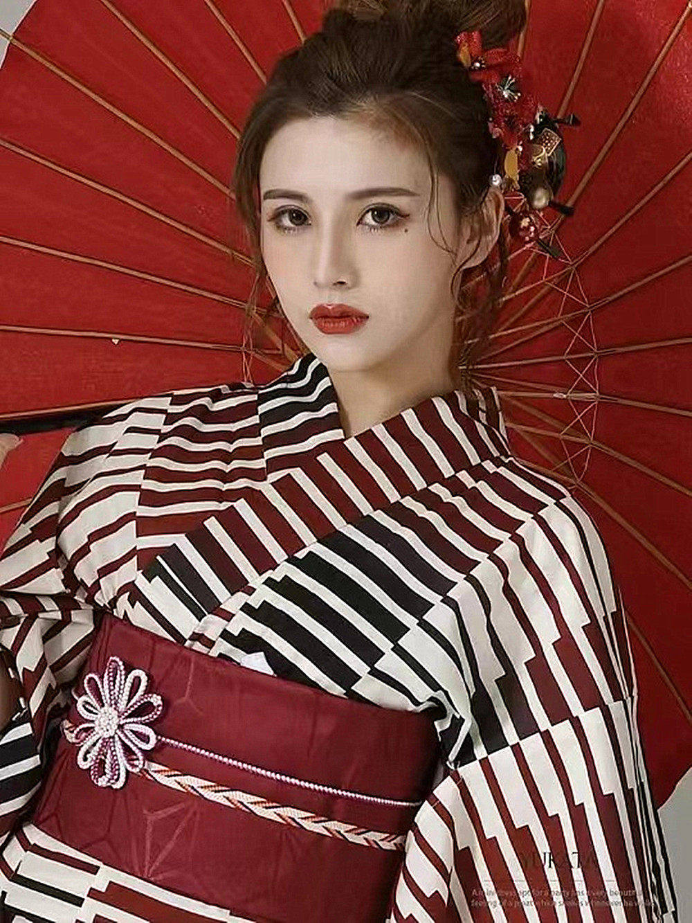 日本和服浴衣女 传统新款 纯棉质地 日本旅游写真和服浴衣YUKATA