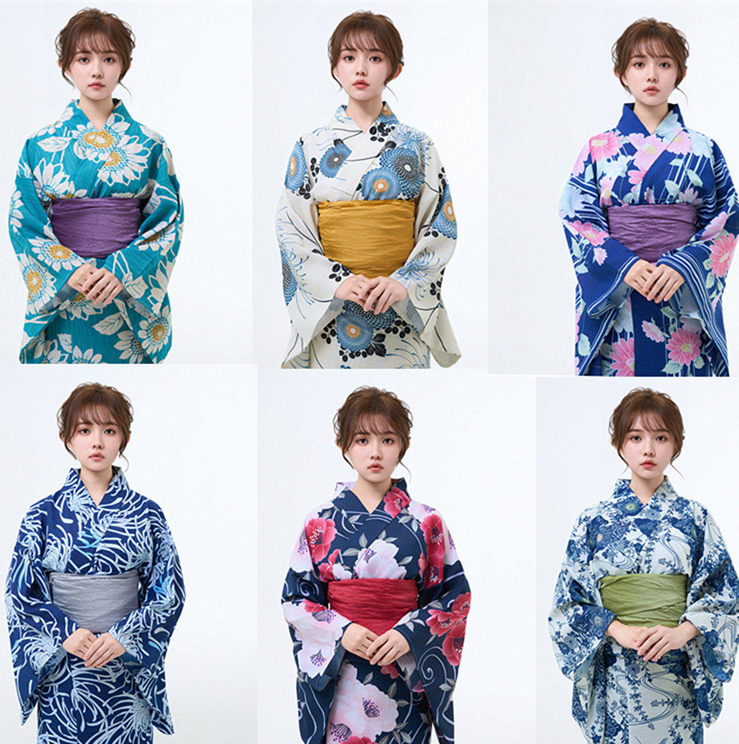 日本传统和服浴衣女分体二部式 女士吊带裙涤纶吸汗速干面料新款
