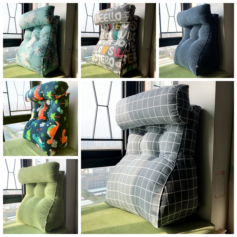 床上靠垫加高护腰立体加厚三角靠背床头靠枕枕头 沙发飘窗可拆洗