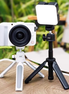 JJC 迷你桌面三脚架小型相机微单索尼zve10手机直播延长杆支撑大疆Pocket3手持360x5自拍杆GoPro支架摄影像