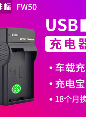 沣标FW50充电器ZV-E10适用于索尼A7R2 A7M2 A7 A7R A7S A72 A64 A6300 A6000 A6500 A51 A5000 a6100相机座充